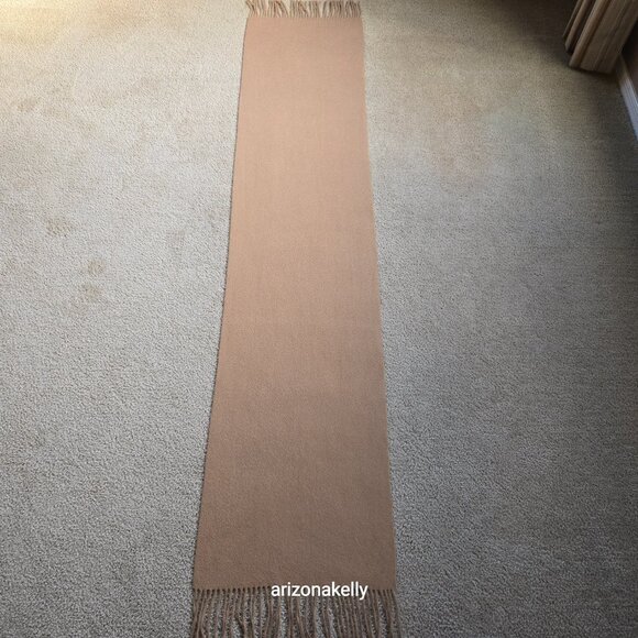 NWOT Tan Cashmere Scarf With Fringe - Picture 10 of 16